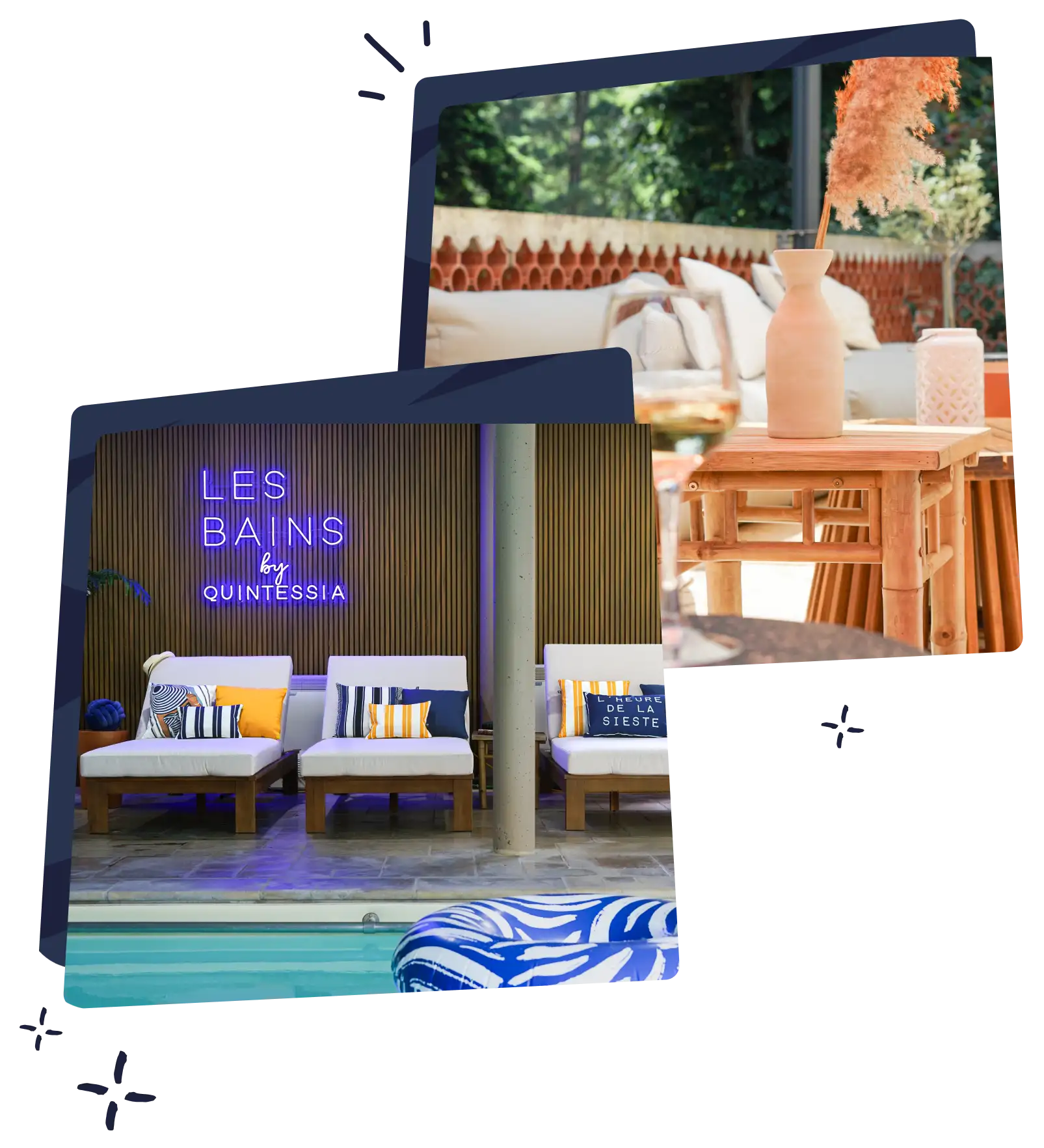 Les Bains by Quintessia : espace piscine et terrasse extérieure