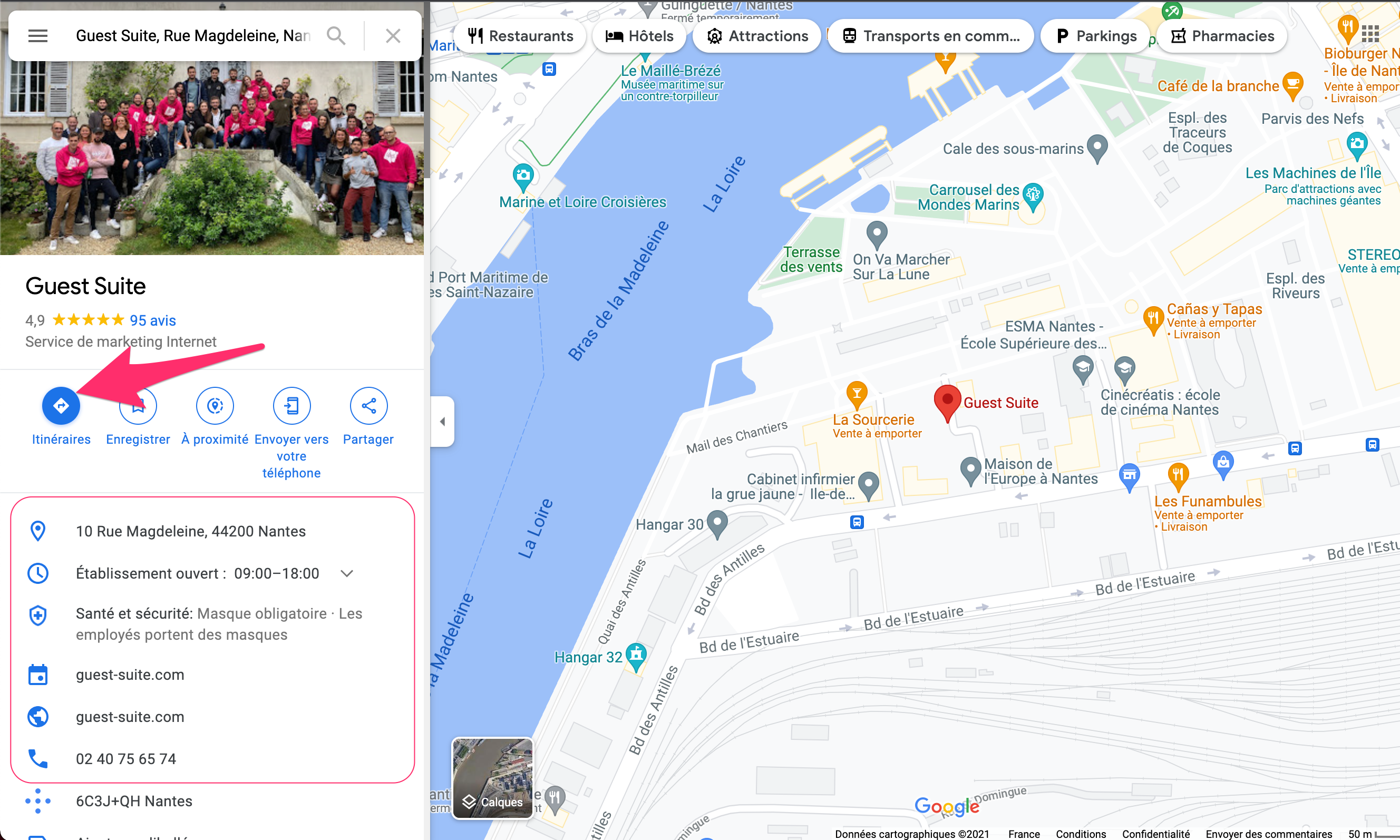 Exemple Guest Suite Google Maps